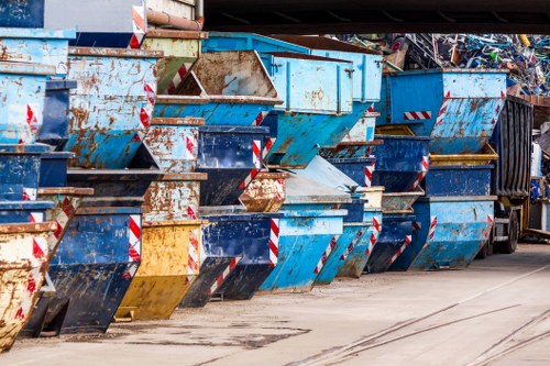 Recycling containers and bins at commercial site in Hayes