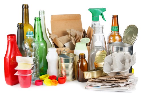 Waste management workers collecting residential trash in Hayes
